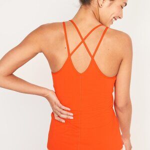 OLD NAVY Women's Orange Active Wear Tank Built In Sports Bra Top XXL